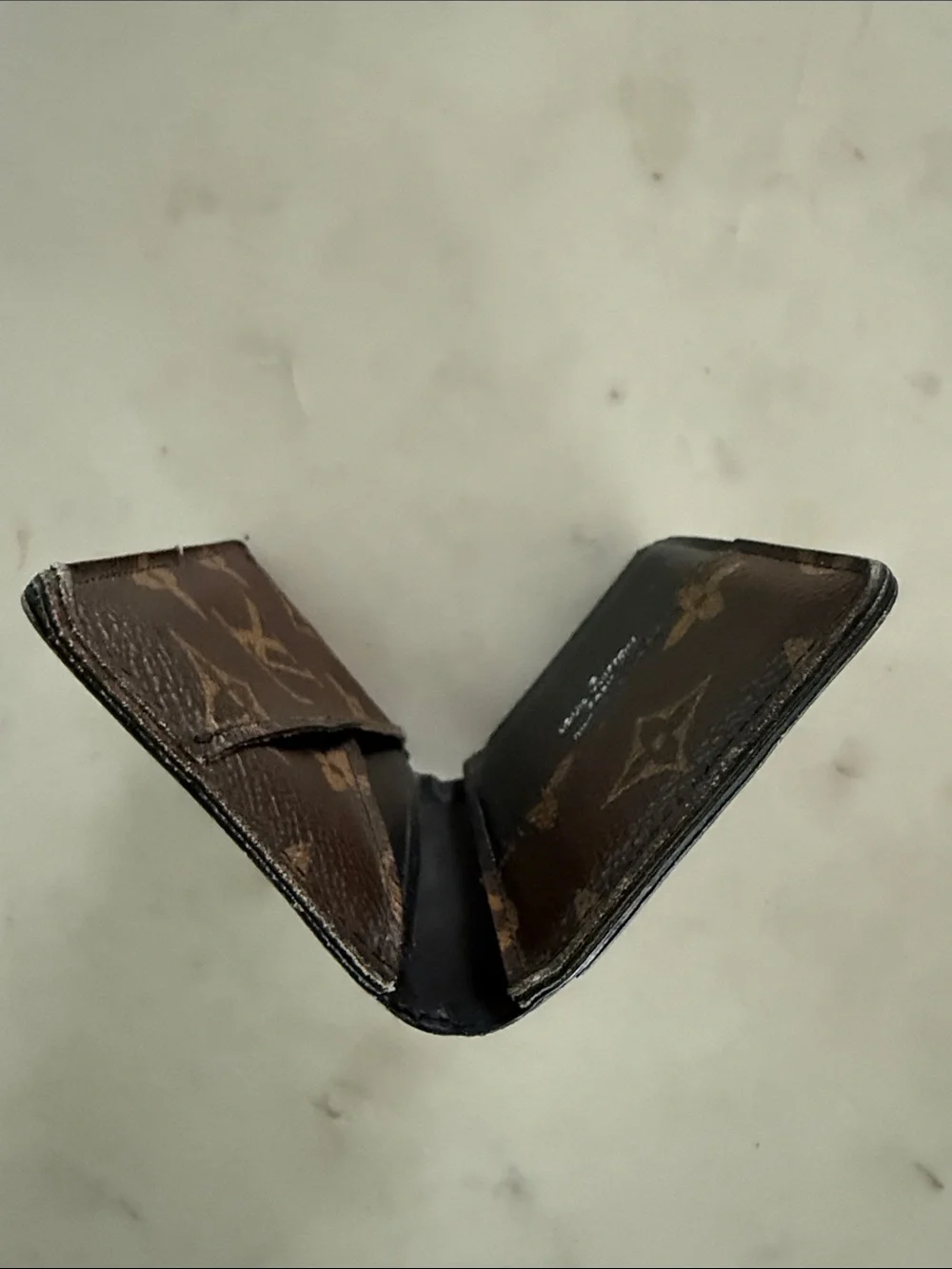 Louis Vuitton Monogram Canvas Bi-Fold Card Case in Brown and Black